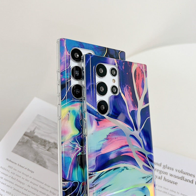 Gradient Marble Laser Samsung Case-Exoticase-