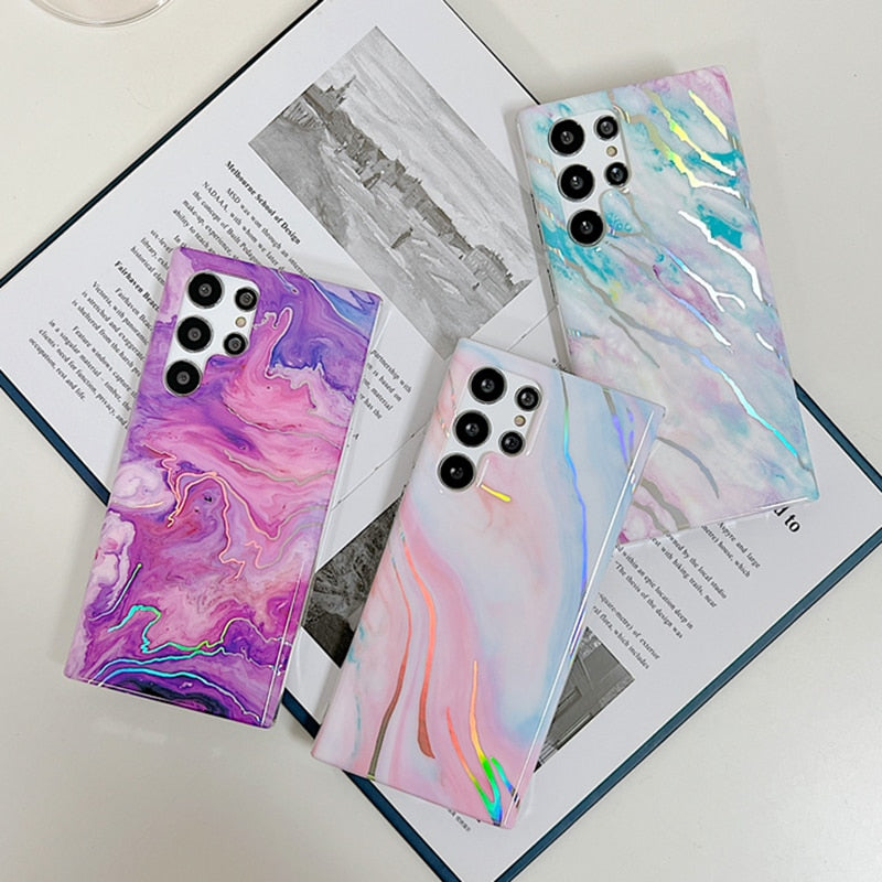 Gradient Marble Laser Samsung Case-Exoticase-