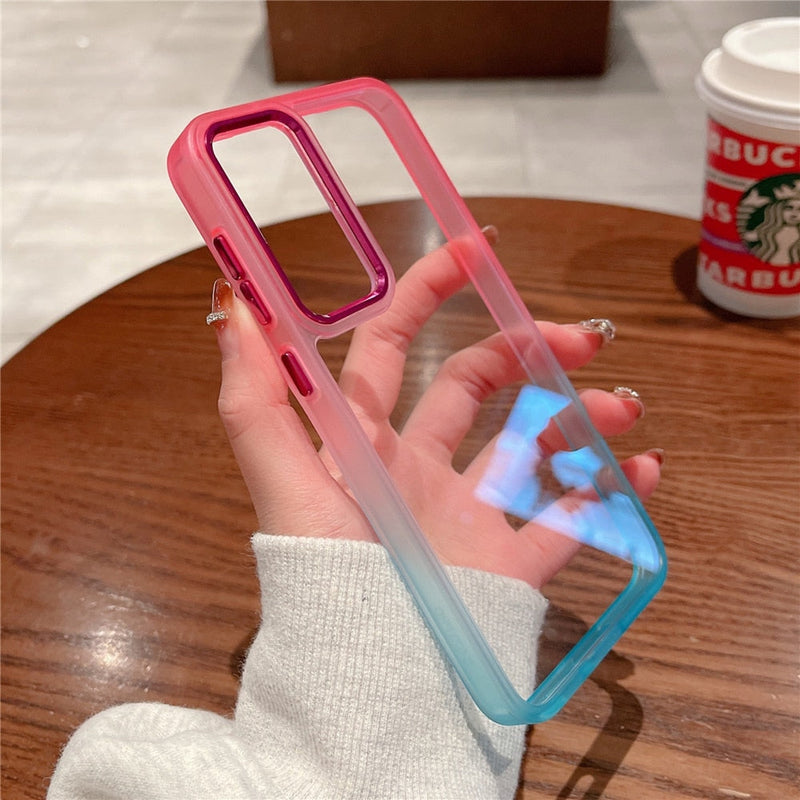 Gradient Rainbow Transparent Samsung Galaxy Case-Exoticase-