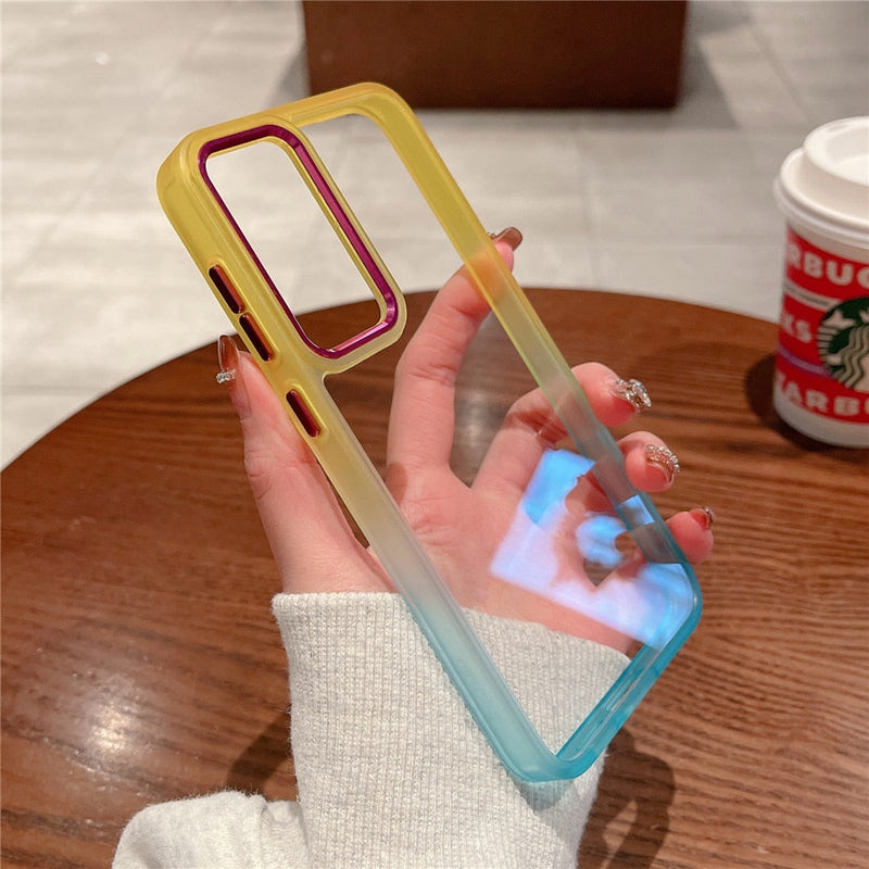 Gradient Rainbow Transparent Samsung Galaxy Case-Exoticase-