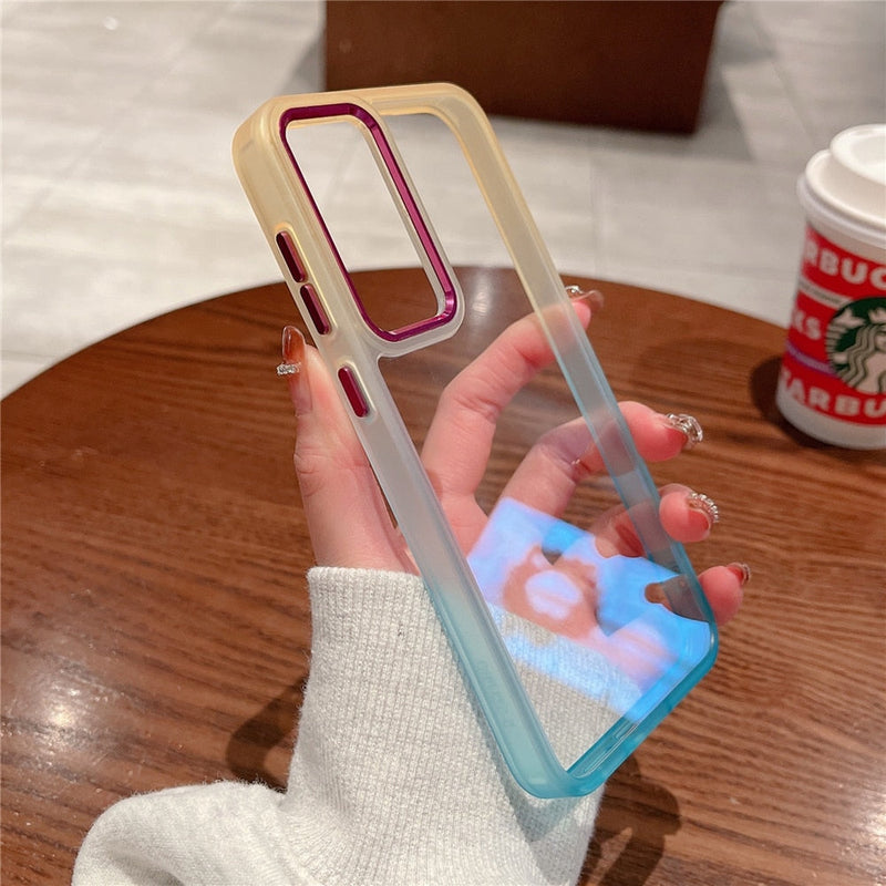 Gradient Rainbow Transparent Samsung Galaxy Case-Exoticase-