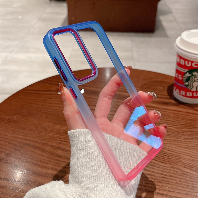 Gradient Rainbow Transparent Samsung Galaxy Case-Exoticase-