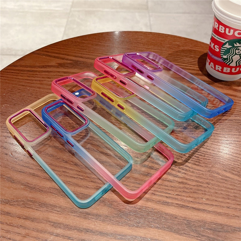 Gradient Rainbow Transparent Samsung Galaxy Case-Exoticase-