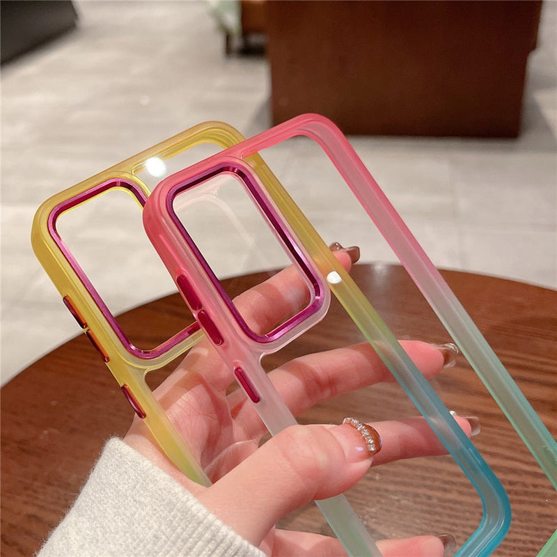 Gradient Rainbow Transparent Samsung Galaxy Case-Exoticase-