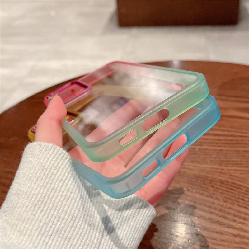 Gradient Rainbow Transparent Samsung Galaxy Case-Exoticase-