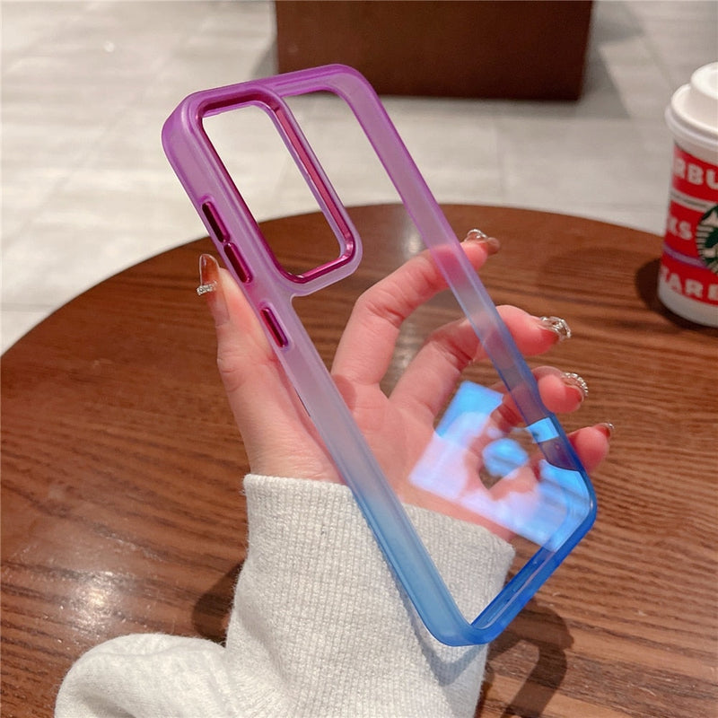 Gradient Rainbow Transparent Samsung Galaxy Case-Exoticase-
