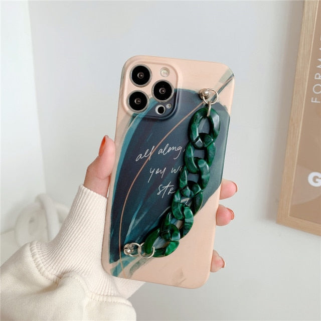 Happy Quotes iPhone Case with Chain-Exoticase-For iPhone 13 Pro Max-2-