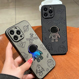 Laser Rainbow Astronaut Apple iPhone Case-Exoticase-