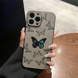 Laser Rainbow Butterfly Apple iPhone Case-Exoticase-