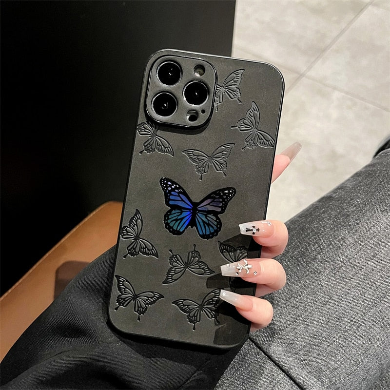 Laser Rainbow Butterfly Apple iPhone Case-Exoticase-