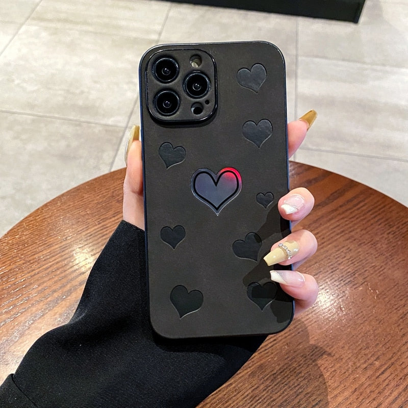 Laser Rainbow Hearts Apple iPhone Case-Exoticase-