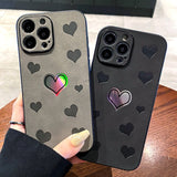 Laser Rainbow Hearts Apple iPhone Case-Exoticase-