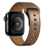 Leather Bands for New Apple Watch Series - Exoticase - Coffee Brown with Silver Metal End / 38mm 40mm 41mm