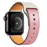 Leather Bands for New Apple Watch Series - Exoticase - Rose Melange with Silver Metal End / 38mm 40mm 41mm