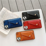 Leather Wallet iPhone Case with Leather Strap-Exoticase-