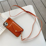 Leather Wallet iPhone Case with Leather Strap-Exoticase-For iPhone 13 Pro Max-Khaki-