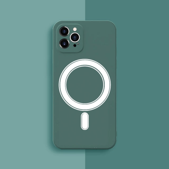 MagSafe Compatible Transparent and Silicone iPhone Case-Exoticase-For iPhone 13 Pro Max-Green-