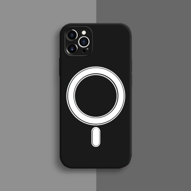 MagSafe Compatible Transparent and Silicone iPhone Case-Exoticase-For iPhone 13 Pro Max-Black-