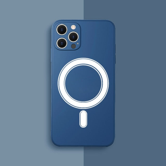 MagSafe Compatible Transparent and Silicone iPhone Case - Exoticase - For iPhone 13 Pro Max / Dark Blue