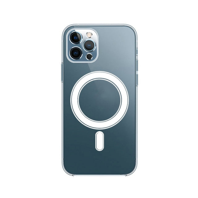 MagSafe Compatible Transparent and Silicone iPhone Case - Exoticase - For iPhone 13 Pro Max / Transparent