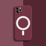 MagSafe Compatible Transparent and Silicone iPhone Case - Exoticase - For iPhone 13 Pro Max / Wine Red
