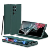 Magnetic Front Flip Cover Samsung Case-Exoticase-for Galaxy S23 Ultra-Green-