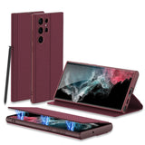 Magnetic Front Flip Cover Samsung Case-Exoticase-for Galaxy S23 Ultra-Red-
