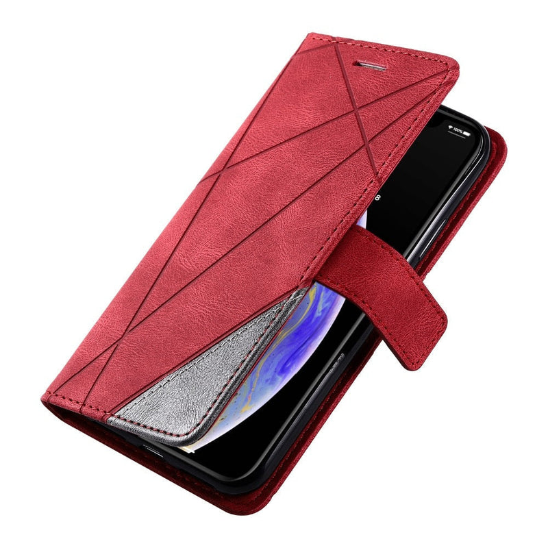 Magnetic Leather Wallet Flip iPhone Case-Exoticase-