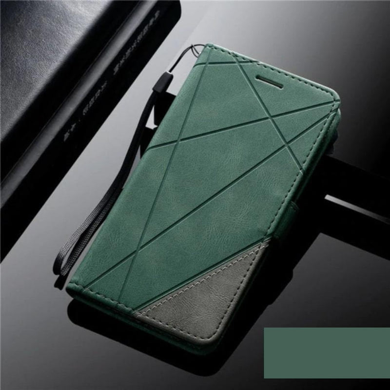 Magnetic Leather Wallet Flip iPhone Case-Exoticase-For iPhone 12 Pro Max-Green-