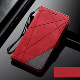 Magnetic Leather Wallet Flip iPhone Case-Exoticase-For iPhone 12 Pro Max-Red-