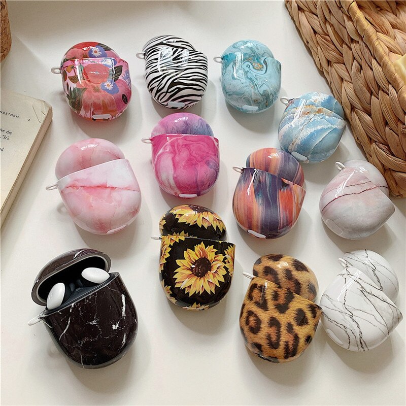 Marble Floral Google Pixel Buds Pro Case - Exoticase -