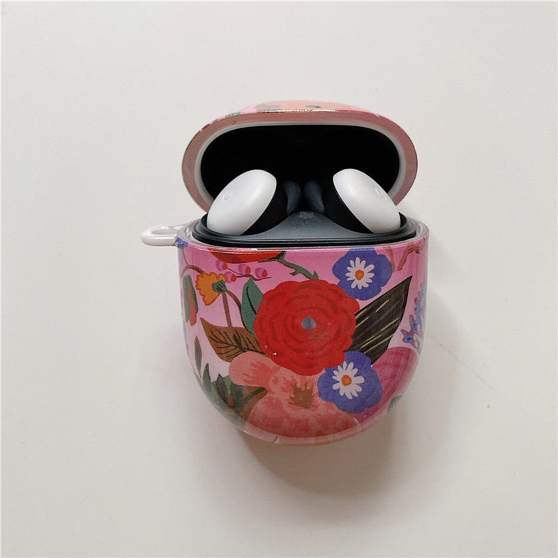 Marble Floral Google Pixel Buds Pro Case-Exoticase-D-