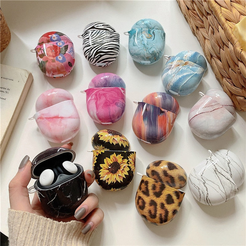 Marble Floral Google Pixel Buds Pro Case - Exoticase -