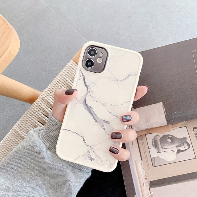 Marble, Leaves & Abstract Art iPhone Case-Exoticase-
