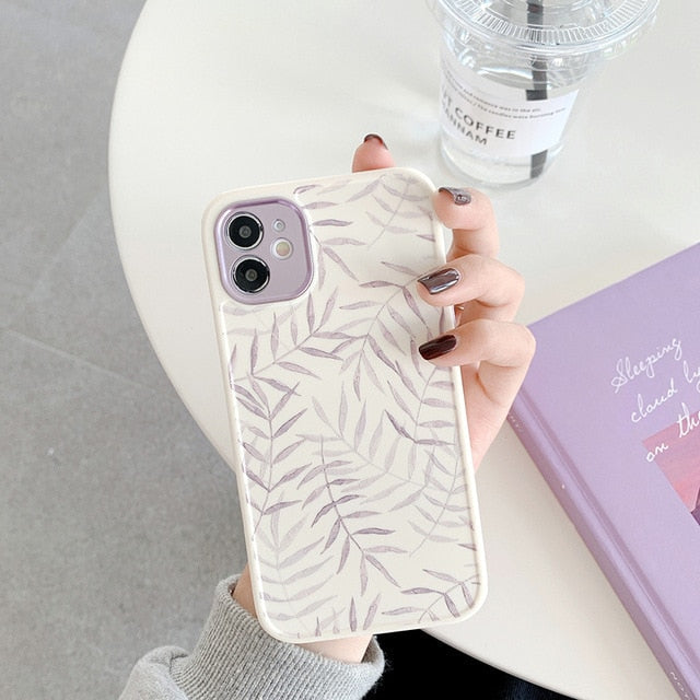 Marble, Leaves & Abstract Art iPhone Case-Exoticase-