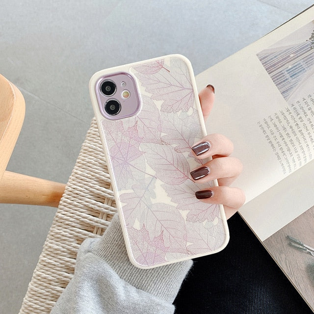 Marble, Leaves & Abstract Art iPhone Case-Exoticase-