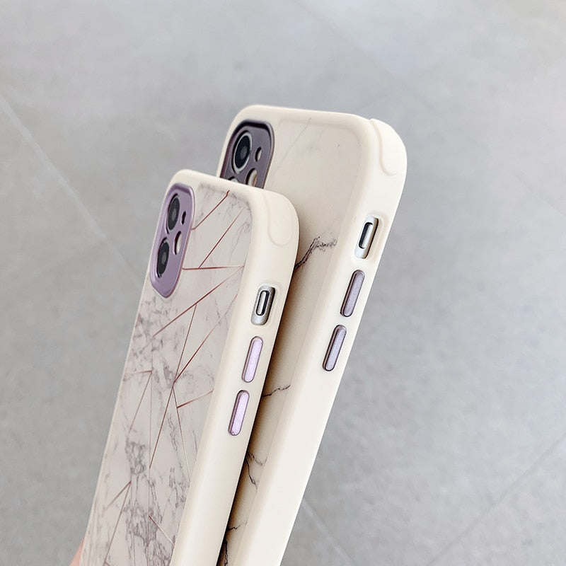 Marble, Leaves & Abstract Art iPhone Case-Exoticase-