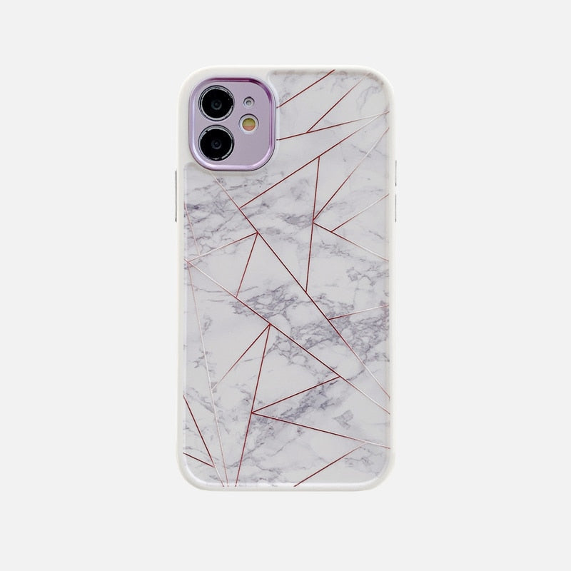Marble, Leaves & Abstract Art iPhone Case-Exoticase-