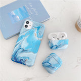 Marble iPhone AirPods Case Combo 1-Exoticase-for iPhone 12 Pro Max-B-With Airpods Pro