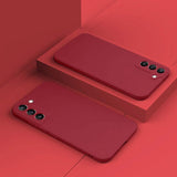 Micro Fiber Soft Silicone Samsung Galaxy Case - Exoticase - For Samsung S23 / Red