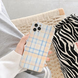 Orange and Blue Plaid iPhone Case-Exoticase-