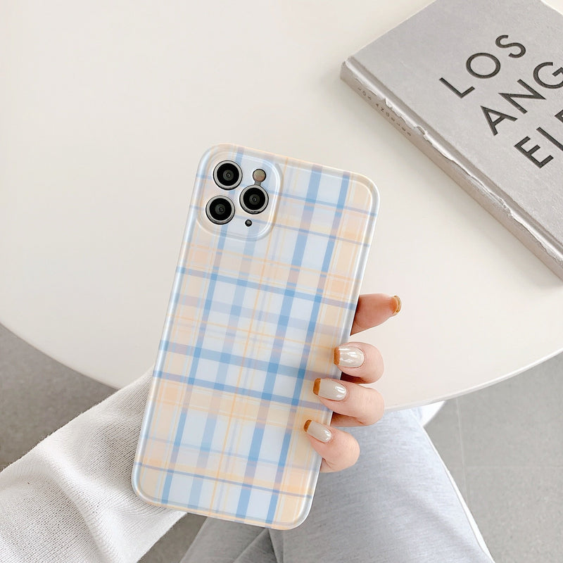 Orange and Blue Plaid iPhone Case-Exoticase-