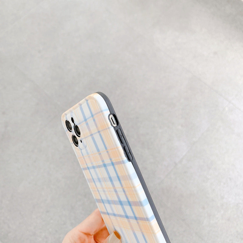Orange and Blue Plaid iPhone Case-Exoticase-