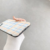 Orange and Blue Plaid iPhone Case-Exoticase-
