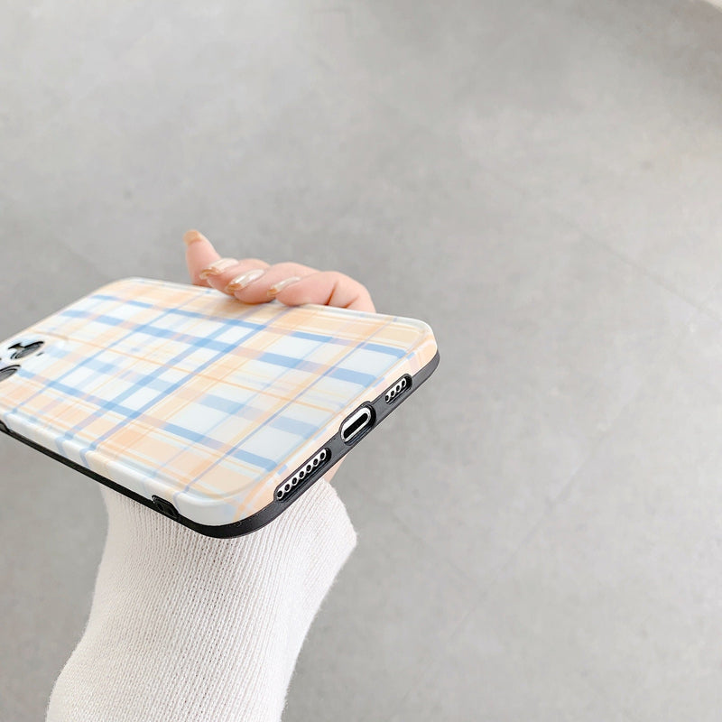 Orange and Blue Plaid iPhone Case-Exoticase-