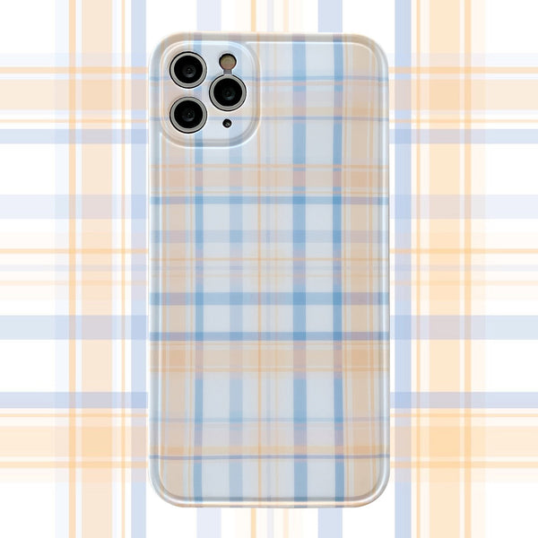 Orange and Blue Plaid iPhone Case-Exoticase-