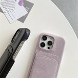 PU Leather iPhone Case With Card Holder-Exoticase-