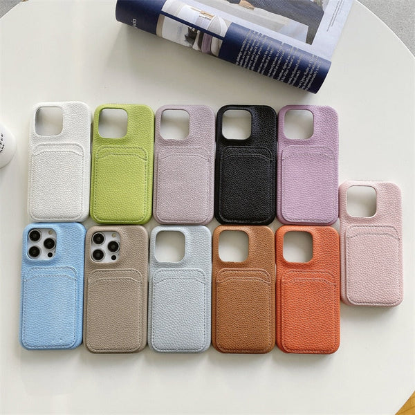 PU Leather iPhone Case With Card Holder-Exoticase-