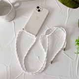 Plated Heart Silicone iPhone Case with Crossbody Lanyard-Exoticase-For iphone 14 Pro Max-White-