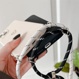 Plated Heart Silicone iPhone Case with Crossbody Lanyard-Exoticase-